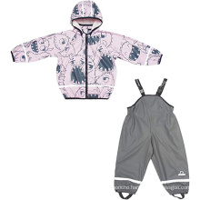 OEM hot selling waterproof outdoor playing with sand beach mud skiing kids baby rain coat with rain pants